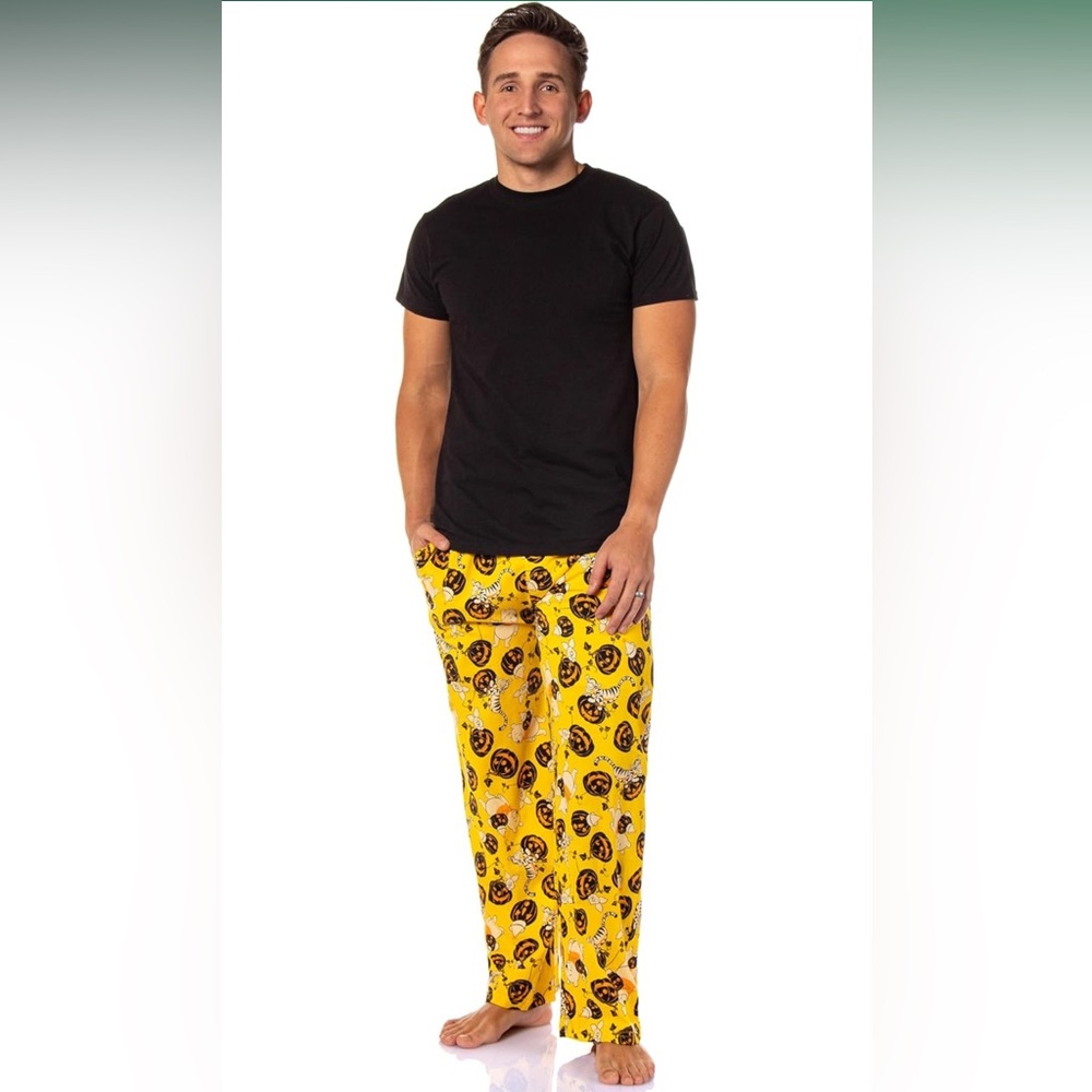 Disney Men's Winnie The Pooh and Friends Jack-O-Lantern Pajama Pants 2X New